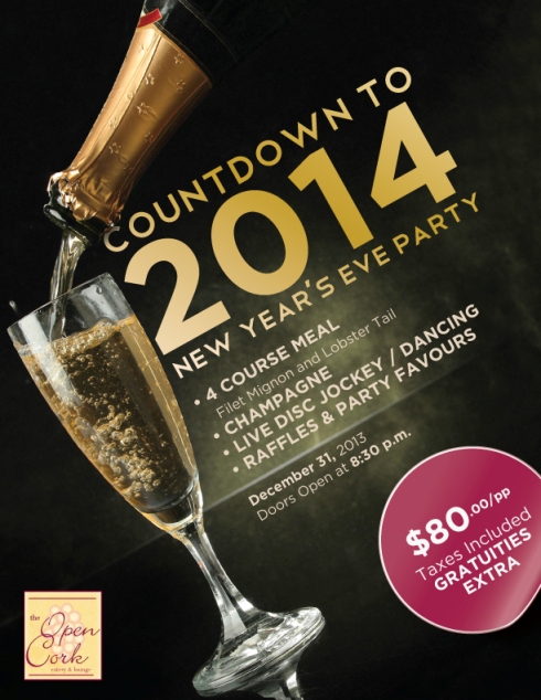 NYE 2014 at The Open Cork Restaurant in Mississauga NYE 2014 the open cork restaurant mississauga