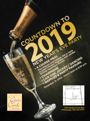 NYE 2019 at The Open Cork Restaurant in Mississauga NYE 2019 the open cork restaurant mississauga